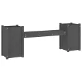 Banc avec jardinières gris 180x36x63 cm bois massif de pin