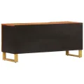 Meuble TV marron et noir 105x33,5x46 cm bois massif manguier