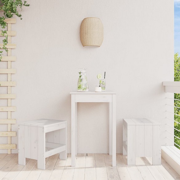 Tabourets de jardin 2 pcs blanc 40x36x45 cm bois massif de pin