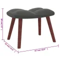 Chaise de relaxation avec repose-pied Gris foncé Velours