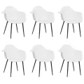 Chaises à manger lot de 6 blanc PP