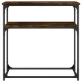 Table console chêne fumé 75x35,5x75 cm bois d'ingénierie