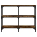Table console chêne fumé 100x29x75 cm bois d'ingénierie