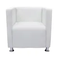 Fauteuil cube Blanc Similicuir