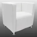 Fauteuil cube Blanc Similicuir