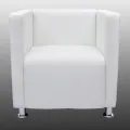 Fauteuil cube Blanc Similicuir