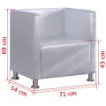 Fauteuil cube Blanc Similicuir