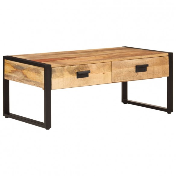 Table basse 100x54x40 cm bois de manguier solide et fer