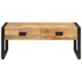 Table basse 100x54x40 cm bois de manguier solide et fer