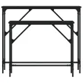 Tables console 2 pcs noir bois d'ingénierie
