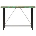 Table de bar 150x70x107 cm bois massif de récupération et fer
