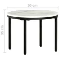 Table basse Blanc et noir Ø50 cm Marbre solide véritable