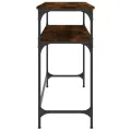Table console chêne fumé 100x35,5x75 cm bois d'ingénierie