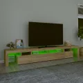 Meuble TV avec lumières LED Chêne sonoma 260x36,5x40 cm