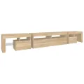 Meuble TV avec lumières LED Chêne sonoma 260x36,5x40 cm