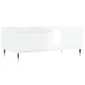 Table basse Blanc brillant 90x50x36,5 cm Bois d'ingénierie
