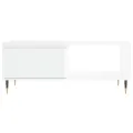 Table basse Blanc brillant 90x50x36,5 cm Bois d'ingénierie