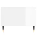 Table basse Blanc brillant 90x50x36,5 cm Bois d'ingénierie