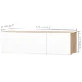Meuble TV Aggloméré 120 x 40 x 34 cm Chêne et blanc brillant