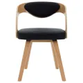 Chaises à manger lot de 4 noir bois courbé et similicuir