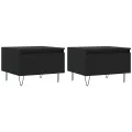 Tables basses 2 pcs noir 50x46x35 cm bois d'ingénierie