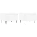 Tables basses 2 pcs blanc 50x46x35 cm bois d'ingénierie