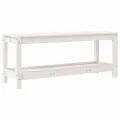 Banc de jardin blanc 108x35x45 cm bois massif de pin
