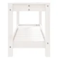 Banc de jardin blanc 108x35x45 cm bois massif de pin