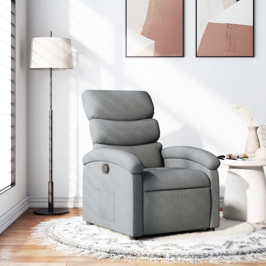 Fauteuil inclinable Gris clair Tissu