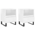 Tables de chevet 2 pcs blanc brillant 40x35x50 cm