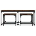 Tables basses gigognes 3 pcs chêne fumé bois d'ingénierie