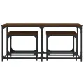 Tables basses gigognes 3 pcs chêne marron bois d'ingénierie
