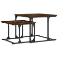 Table basse gigogne 2 pcs chêne fumé bois d'ingénierie
