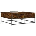 Table basse chêne fumé 100x99x40 cm bois d'ingénierie
