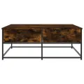 Table basse chêne fumé 100x99x40 cm bois d'ingénierie