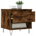 Table basse chêne fumé 50x46x50 cm bois d'ingénierie