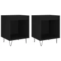 Tables de chevet 2 pcs noir 40x35x50 cm bois d’ingénierie