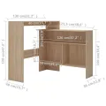 Table de bar avec 2 dessus de table Chêne 130 x 40 x 120 cm