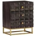 Table de chevet Noir 40x30x50 cm Bois de manguier massif