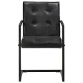 Chaises à manger cantilever lot de 2 noir cuir véritable