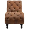 Chaise longue Marron Similicuir daim