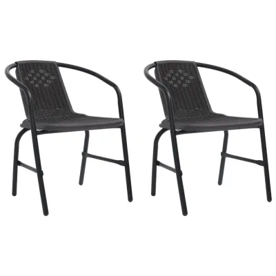 Chaises de jardin 2 pcs Plastique Rotin et acier 110 kg