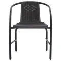 Chaises de jardin 2 pcs Plastique Rotin et acier 110 kg