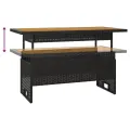 Table de jardin noir 100x50x43/63 cm acacia et résine tressée