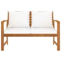 Banc de jardin avec coussin crème 120 cm Bois solide d'acacia