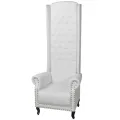 Chaise à dossier haut Blanc Similicuir