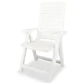 Chaises inclinables de jardin 6 pcs Plastique Blanc