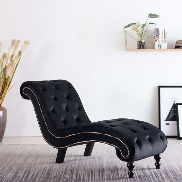 Chaise longue Noir Velours