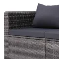 Canapés d'angle de jardin 2 pcs Gris Résine tressée