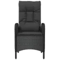 Chaises d'extérieur 2 pcs Résine tressée Noir